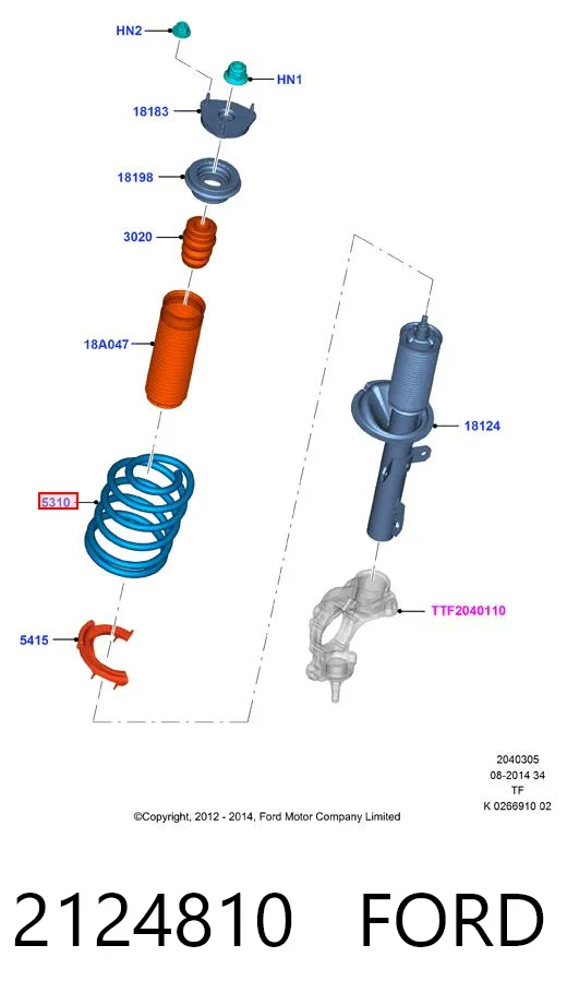 2124810 Ford Пружина передней подвески