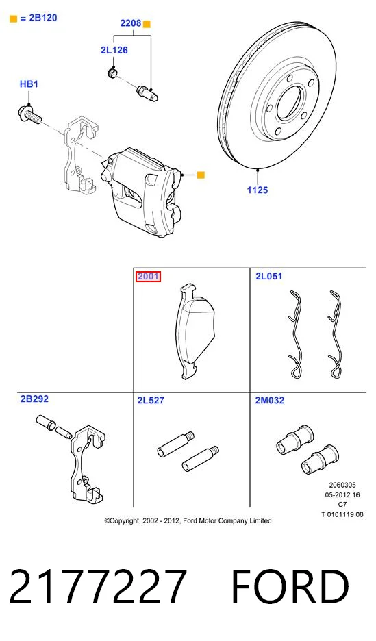 2177227 Ford Колодки передние
