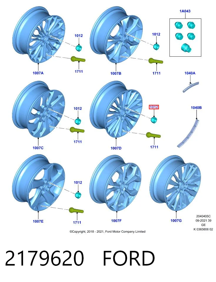 2179620 Ford Гайка колеса