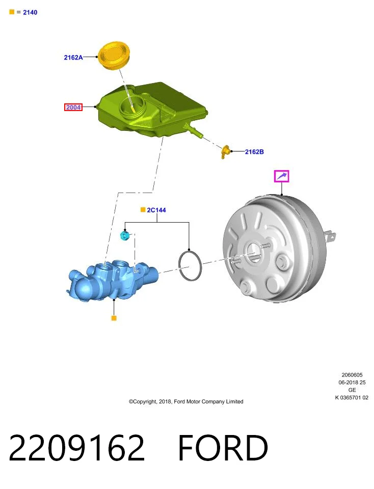Бачок главного тормозного цилиндра (тормозной жидкости) Ford Focus 4 HP