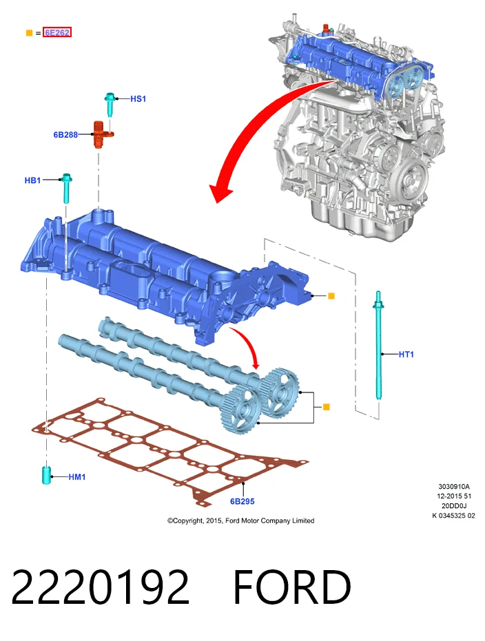 Постель распределительного вала на Ford Transit VII V363