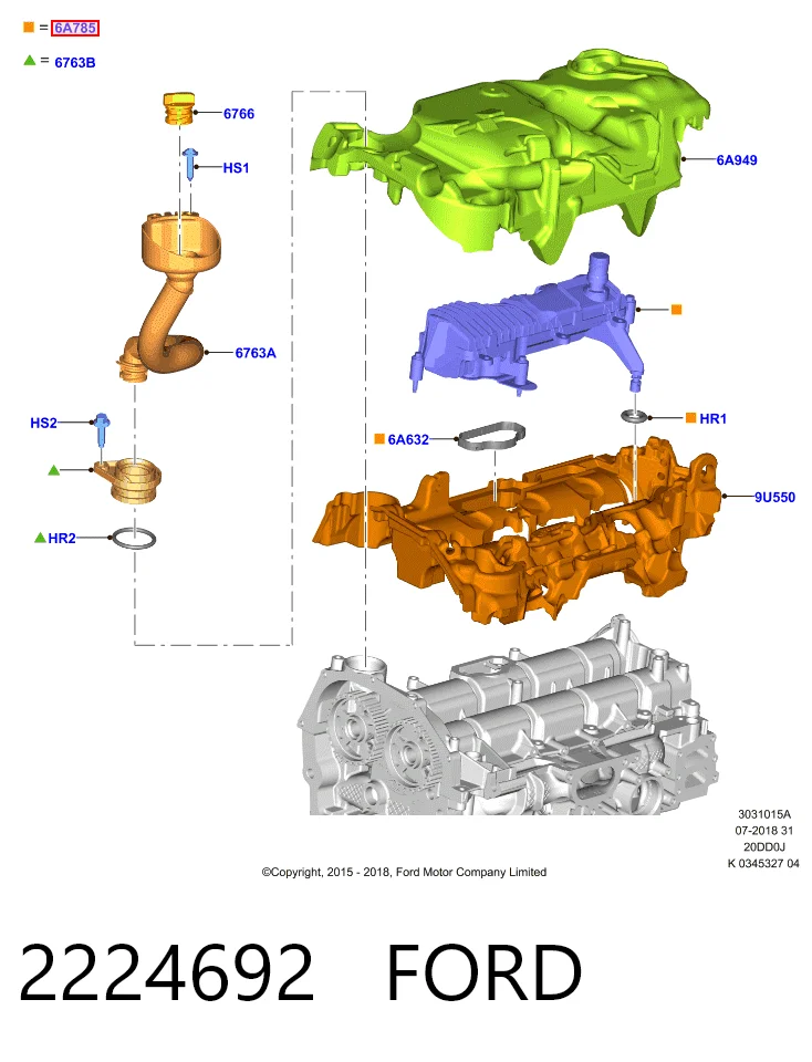 2224692 Ford Маслоотделитель картерных газов
