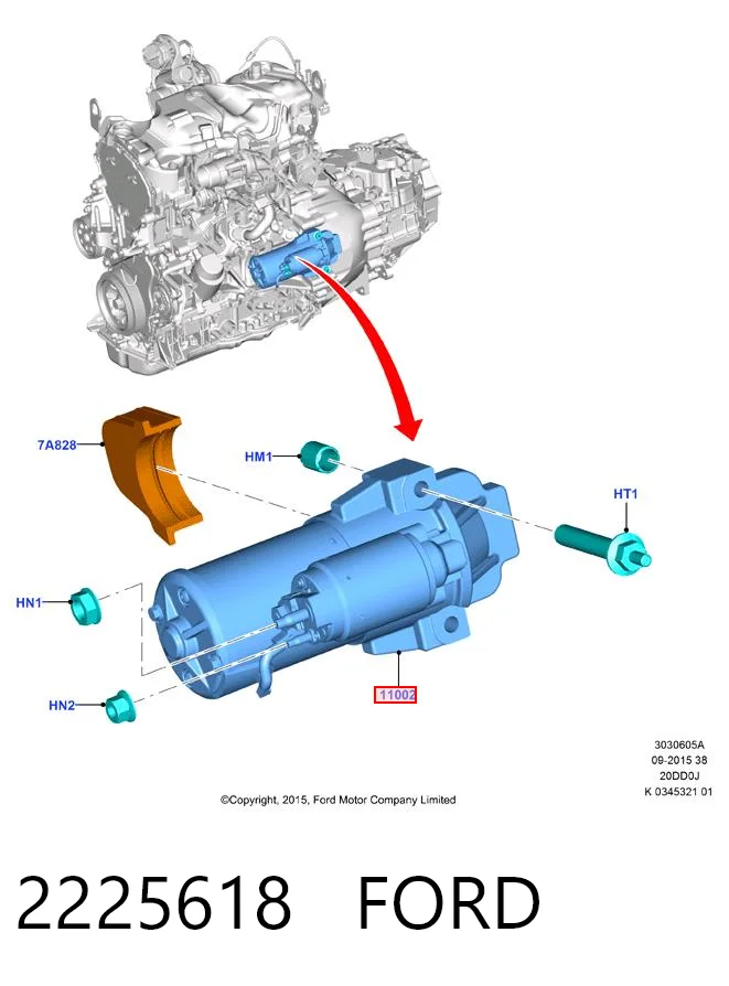 2225618 Ford Стартер автомобиля