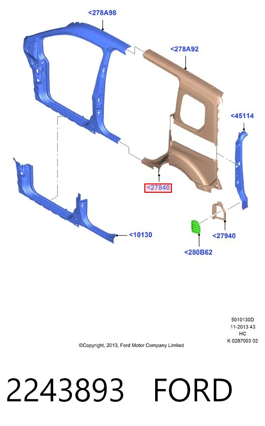 2243893 Ford Крыло заднее правое