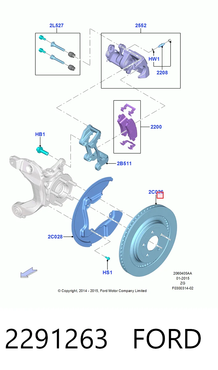 Дисковый тормоз на Ford Mustang VI ZG