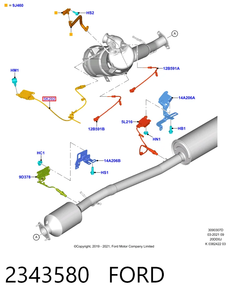 2343580 Ford Датчик оксидов азота NOX