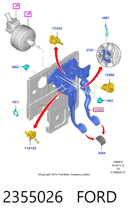 Купить GK212450BD Ford Кронштейн педалей, педальный узел