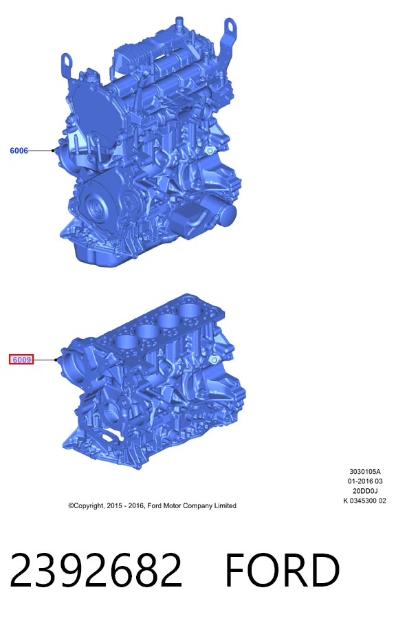 2450804 Ford Блок цилиндров