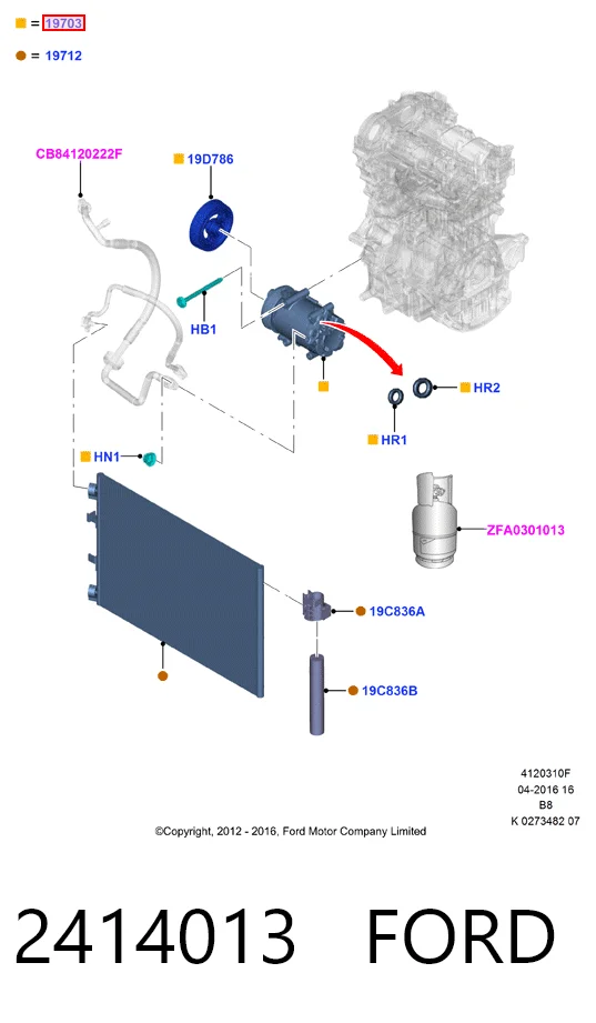 2414013 Ford Компрессор хладагента