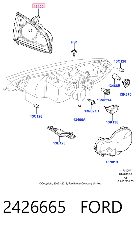  Правая фара Ford Focus 2