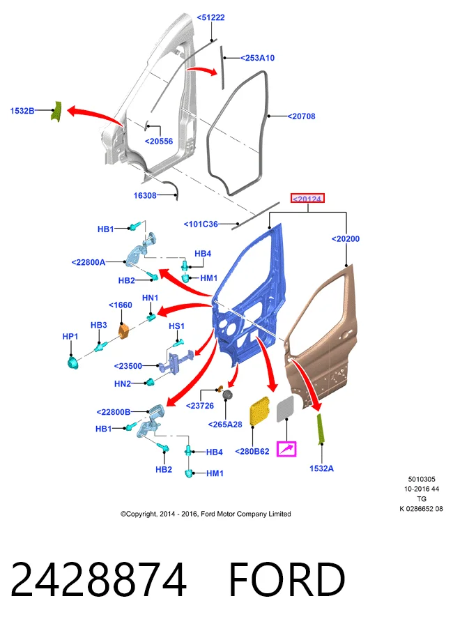 Передняя левая дверь Ford Transit VII фургон (V363) (2013 - 2026) цена, от  USD