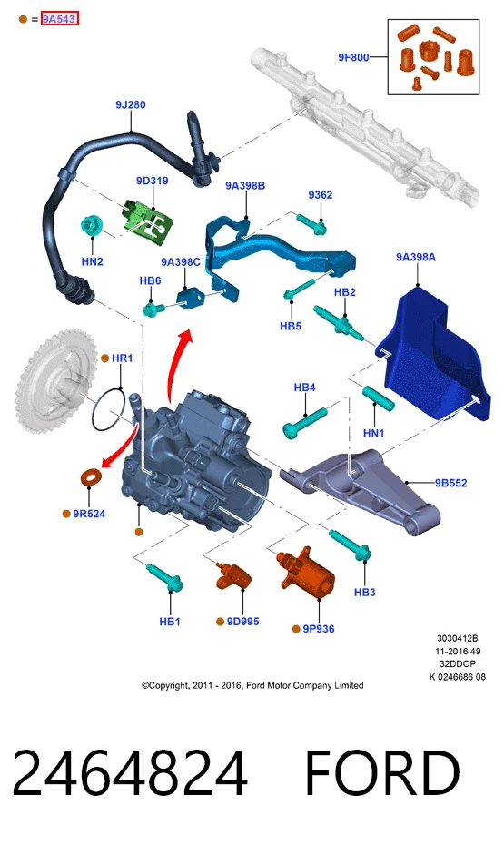 2464824 Ford Насос топливный высокого давления (ТНВД)