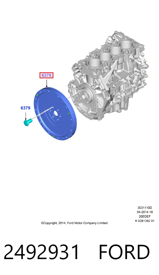 Маховик двигателя Ford Escape III внедорожник (DFK) (2019 - 2026) цена, от 23.02 USD