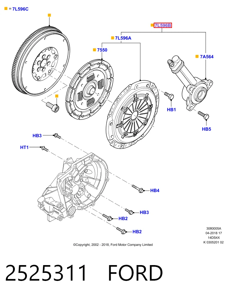 Комплект сцепления (3 части) Ford 8V217C623BA цена, от 224.28 USD