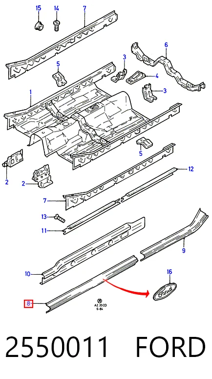 Порог внешний левый Klokkerholm FP2550011 цена, от 41.10 USD
