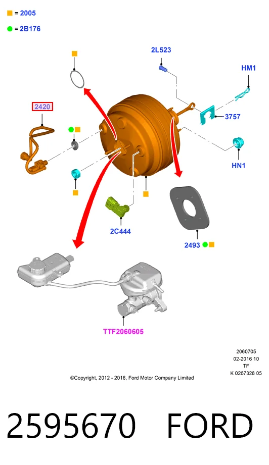 GK212A152BC Ford Трубопровод (гидровакуумного) усилителя