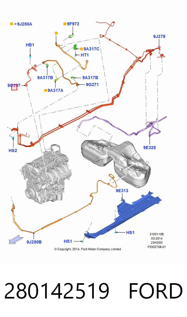 280142519 Ford Клапан абсорбера