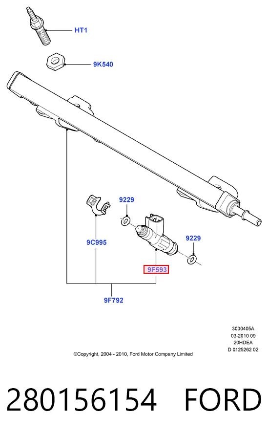 280156154 Ford Топливные форсунки
