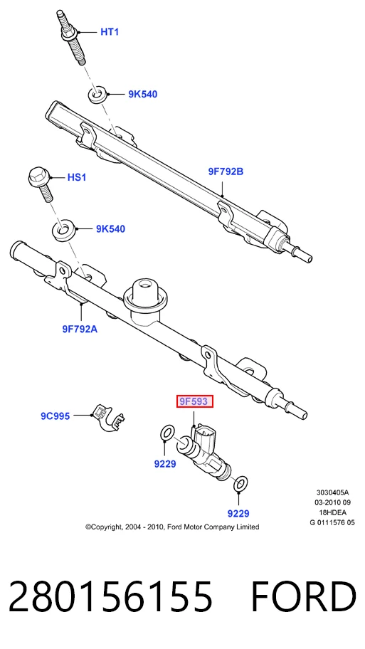 Купить 280156155 Mazda Клапанная форсунка