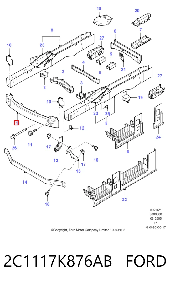 Шина бампера переднего Ford Transit V фургон (V184/5) (2000 - 2006) цена, от 60.36 USD