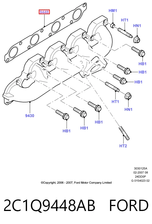 Прокладка коллектора выпуск на Ford Transit VI V347/8