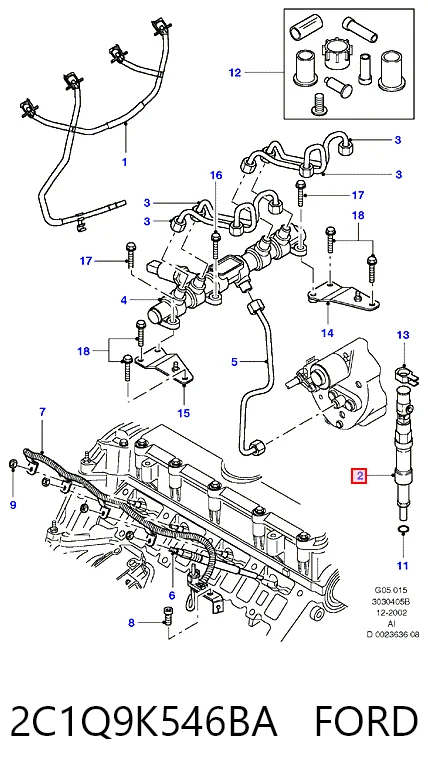 2C1Q9K546BA Ford Топливные форсунки