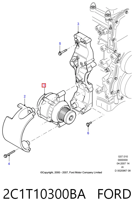 2C1T10300BA Ford Генератор автомобильный