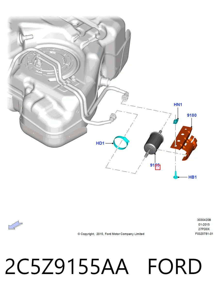 Топливный фильтр KL854 Mahle Original