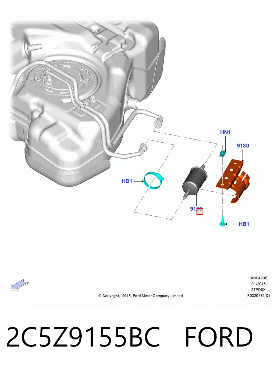 2C5Z9155BC Ford Фильтр топлива