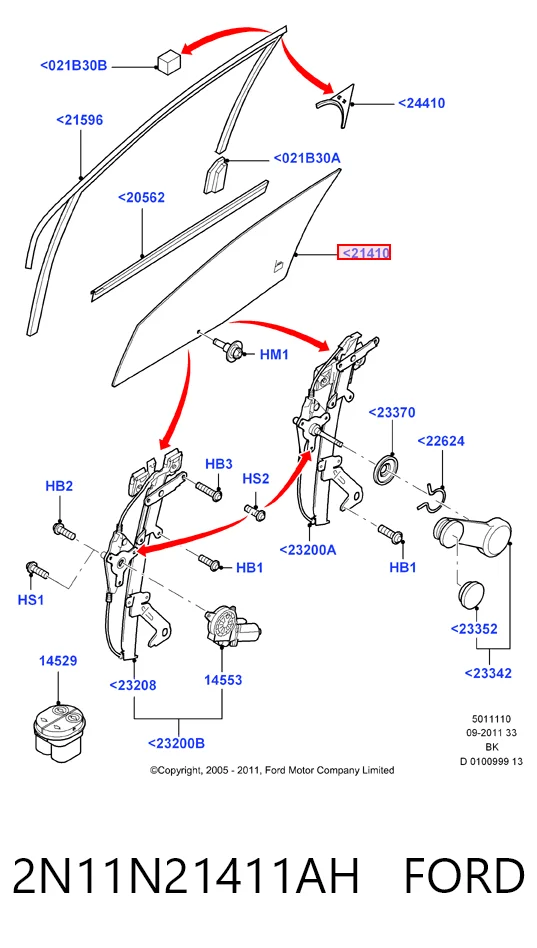 Купить GS2804D301P Pilkington Стекло передней двери, левой