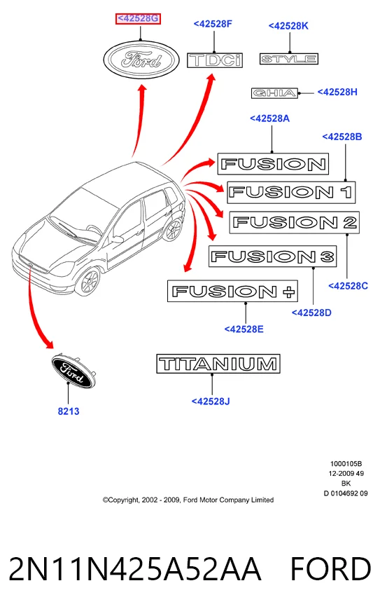  Эмблема крышки багажника Ford Transit 6