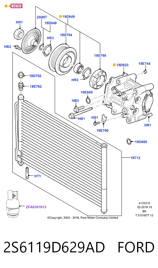 2S6119D629AD Ford Компрессор хладагента