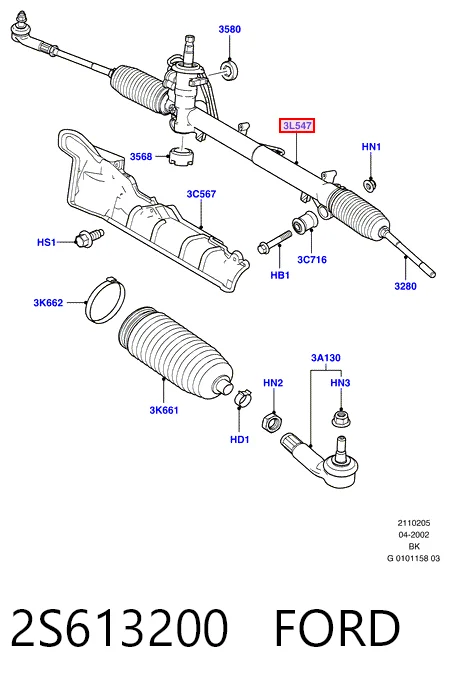 2S613200 Ford Управление рулевое в сборе