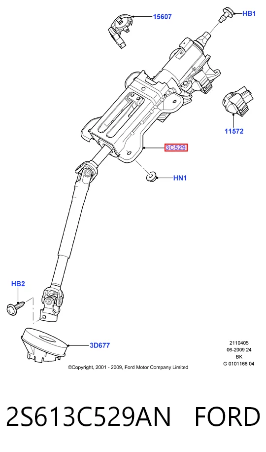  Рулевая колонка Ford Fusion 