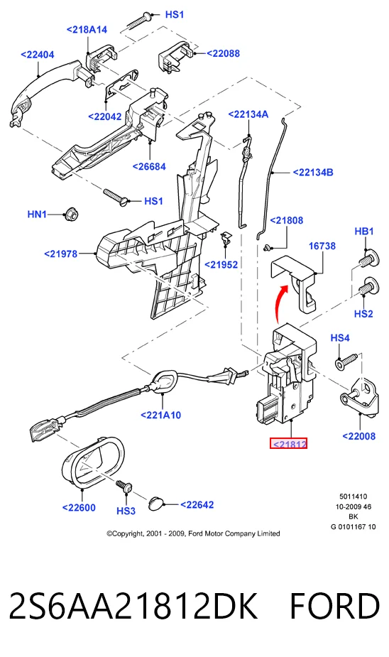 Дверной замок передний правый Ford Fusion универсал (JU) (2002 - 2012) цена, от 38.67 USD