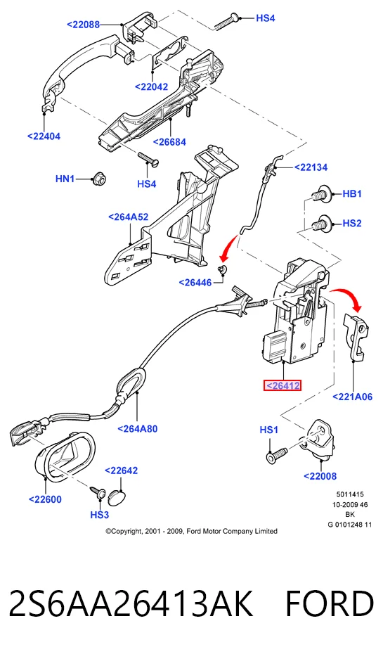 Замок двери задней левой на Ford Fiesta Mk5 JH, JD