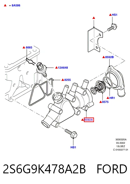 Кожух термостата Ford Fusion универсал (JU) (2002 - 2012) цена, от 24.29 USD