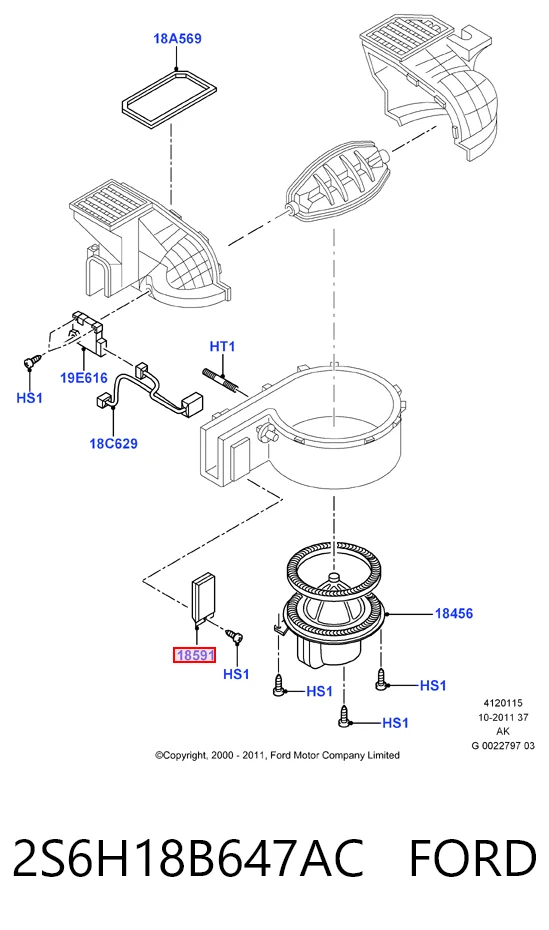 2S6H18B647AC Ford Реле печки