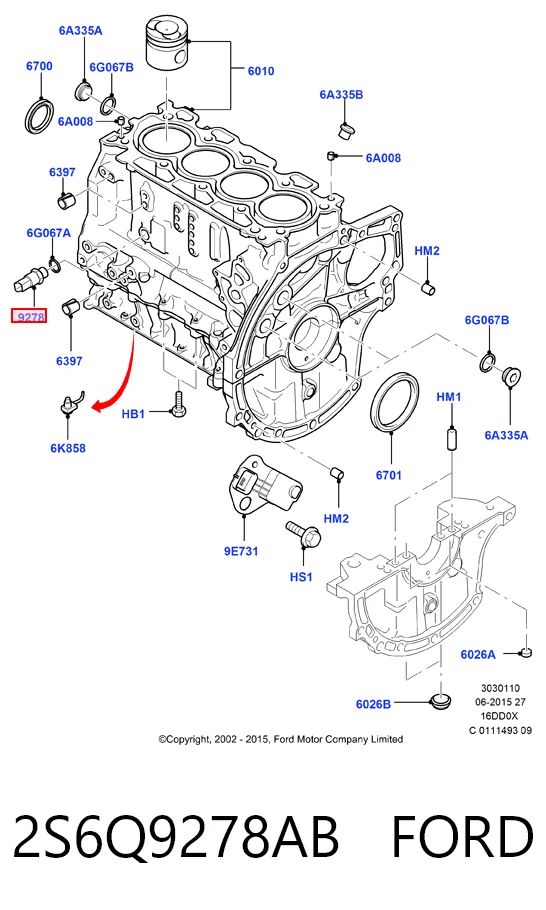2S6Q9278AB Ford Датчик указателя давления масла