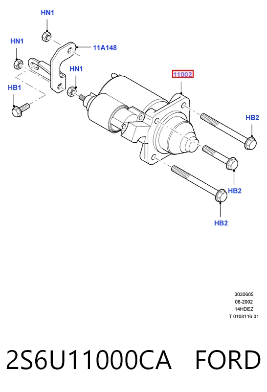 2S6U11000CA Ford Стартер автомобиля