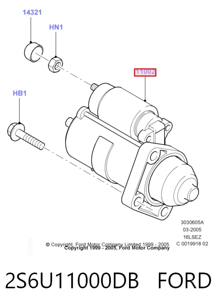 2S6U11000DB Ford Стартер автомобиля
