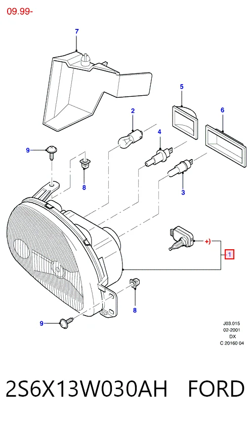 Фара левая Ford Fiesta COURIER фургон (J5S, J3S) (1996 - 2002) цена, от 78.87 USD