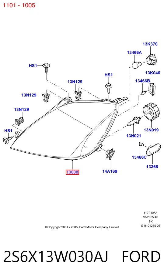 Купить Левая фара Форд Фиеста COURIER J5S, J3S