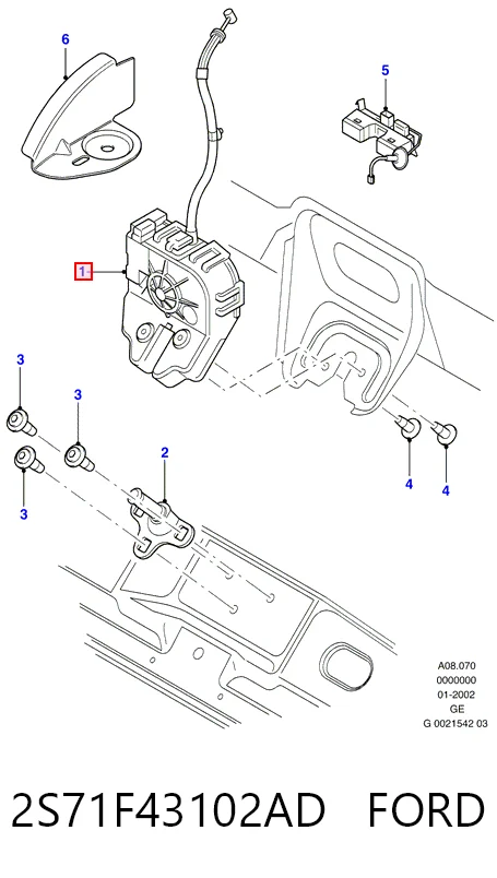 2S71F43102AD Ford Замок пятой двери