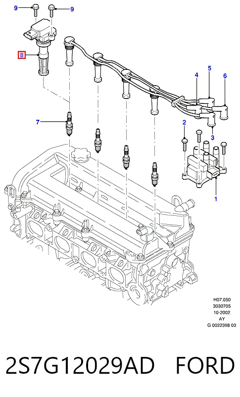 2S7G12029AD Ford Катушка зажигания