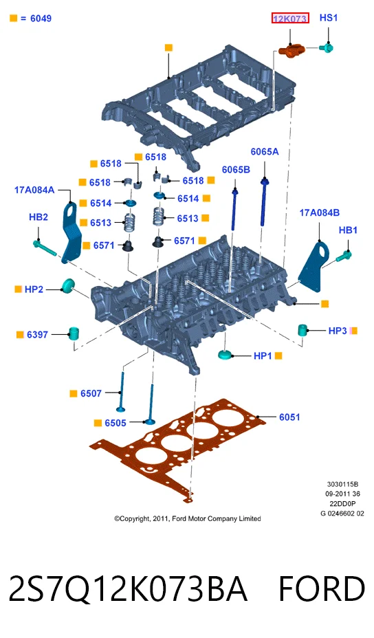 2S7Q12K073BA Ford Датчик распределительного вала