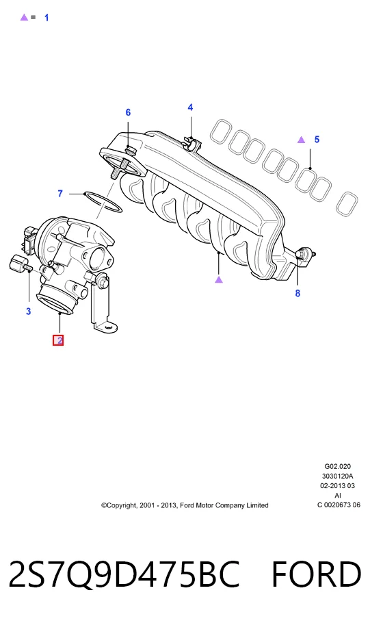 2S7Q9D475BC Ford Клапан рециркуляции отработавших газов EGR
