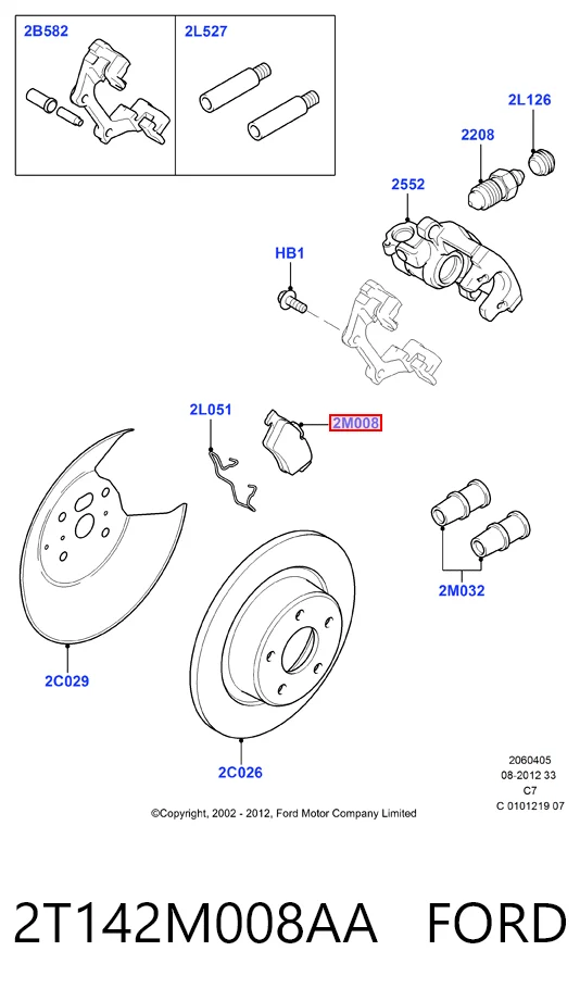 2T142M008AA Ford Колодки тормозные дисковые комплект