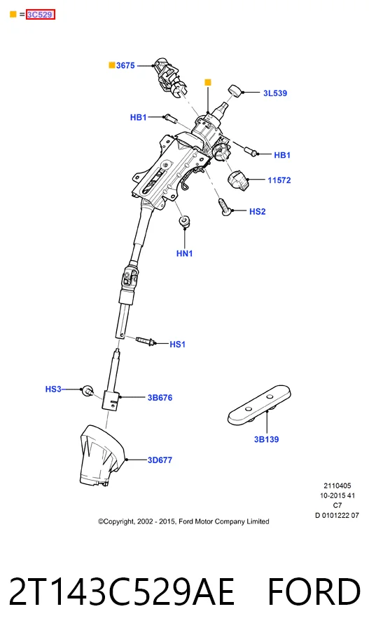 Колонка рулевого управления на Ford Connect TOURNEO PU2
