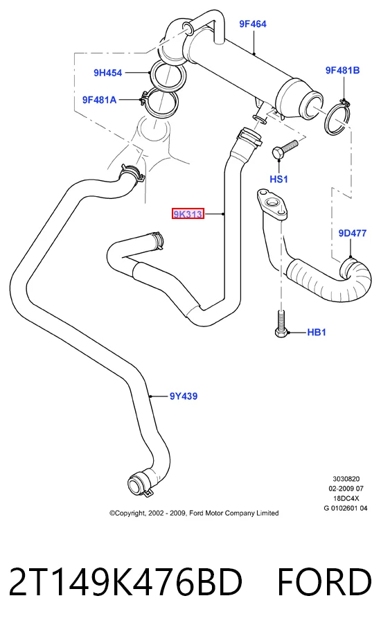 Купить Y40245 YTT Шланг (патрубок) радиатор EGR, обратка